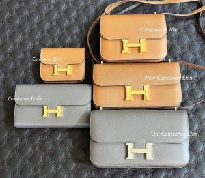 Constance bag Hermes collection including Mini, Sim, New Elan, To Go and Old Elan models